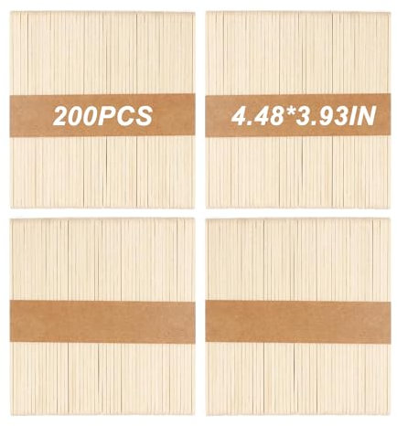 200 Pcs Wooden Plant Labels, Wooden Seed Labels, Plant Markers & Labelss, Natural Wood Name Sticks Pot Markers Tags for Garden Outdoor Indoor Seed Herbs Vegetables Flower (114 x 10 x 2mm)