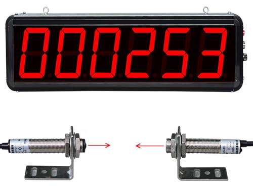 Revolutionera räkningen med vår lasersensorräknare, 6-siffrig skärmräknare räknar upp till 999 999 för transportband och produktionslinje, LED digital display besöksräknare,3inch