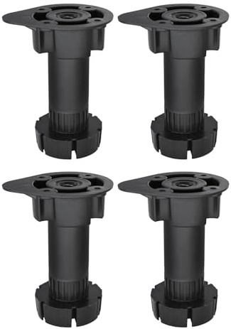 woplus Verstellbare Möbelfüße aus Kunststoff, belastbar bis 60 kg, für Küchenschränke, Höhe 95–165 mm (4 Stück)