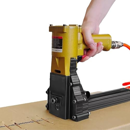 VNATWGOO Pneumatic Box Sealing Staple Gun, Handheld Carton Stapler Machine, for 15mm-18mm/22mm Nails, Automatic Packing Staple Tool,15to18mm