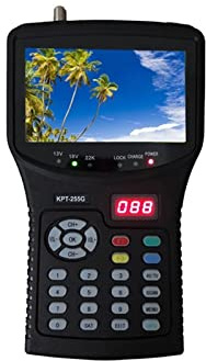 Buscador de satélites, Buscador de satélite HD Digital con Pantalla LCD de 4,3 Pulgadas KPT-255G Receptor de Detector de medidor de medición de señal para Ajustar la Antena parabólica