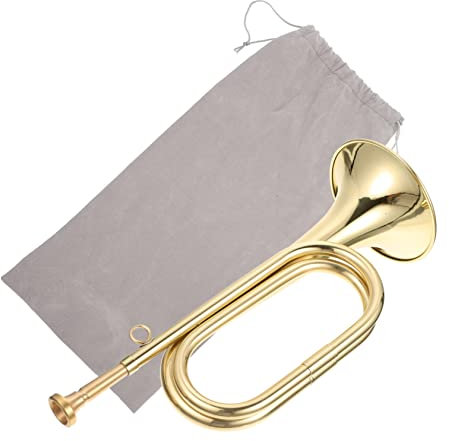 CLISPEED Messing Bugle Trompete Für Schulband Cavalry Horn Blechblasinstrument Leichtes Anfänger Blasinstrument Mit Klarem Klang Langlebig Und Tragbar Für Militärorchester Und Training