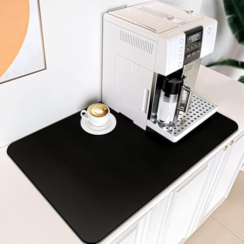 Tappetino Scolapiatti Assorbente 60x50 cm Antiscivolo Nero | Gomma Lavello Cucina Asciugatura Rapida, Cucina Caffettiera