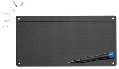 Techdemy Lödmatta V2 – ESD reparationsmatta av silikon/PVC – för lödning på mobiltelefon, PC och elektronik (svart, 40 x 20 cm, 500 °C ESD silikonlödplatta, reparationsmatta och lödmatta)