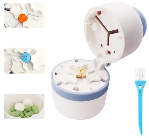 Pill Cutter 1/3 Pill Splitter for Small and Large Pills with Stainless Steel Blade for Cutting Pills in one Third or Half, Portable Pill Organizer, Ideal for Cutting Tablets, Vitamins