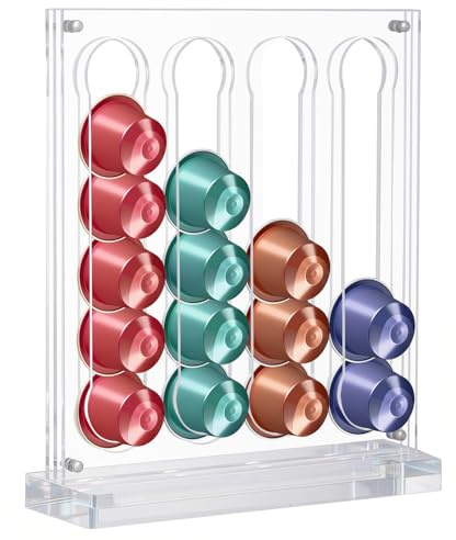 BAOSHISHAN Acrylic Coffee Capsule Holder Coffee Pod Holder Transparent Coffee Pods Stand Hold 40 Capsules for Kitchen/Office/Bar/RV
