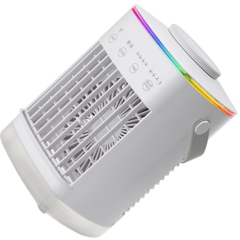 Enfriadores de aire portátiles de 700 ml, tanques grandes, 4 velocidades, ajustable, USB, recargable, ventilador de refrigeración para el hogar, oficina, camping, camping, enfriadores de aire
