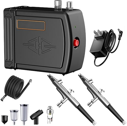 Kit de compresor de aire con bomba pulverizadora portátil, pulverización de pasteles, juego de herramientas for uñas con aerógrafo, compresor de aire for aerógrafo