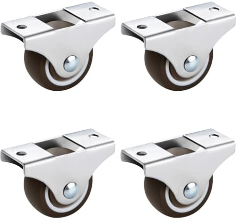 YOGAZEN 4 Stück Möbelrollen Klein, 13mm Möbel Rollen, Mini Möbelrollen, Leise Bockrollen Mini-Lenkrollen für Möbel Schränke Werkzeugkisten DIY-Projekte und Kleingeräte