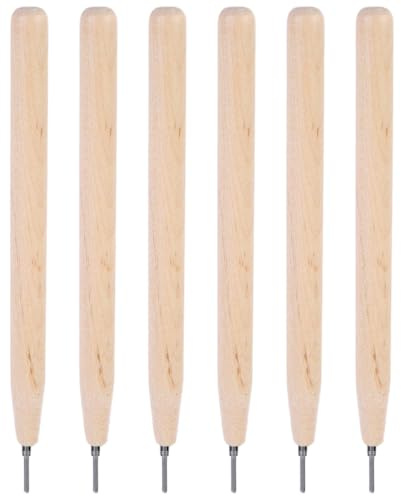 Alipis Ensemble de 6 Outils de Quilling en Bois Naturel Stylo à Friser Aiguille en Acier Inoxydable pour Rouleaux de Papier Bricolage Créatif et Loisirs Manuels