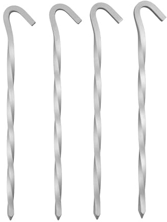Coghlan's Skewer Pegs 9 Inch Aluminum Tent Stakes, Lightweight for Camping, Hiking, Backpacking, Outdoor Shelters, Barbecue, Picnic, and Grilling – 4 Pack