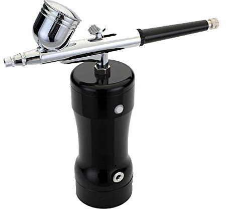 Buyter USB Rechargeable Handheld Mini Air Compressor Airbrush Suit Portable Cordless 0.3mm Needle Airbrush Gun Art Kit (Black)