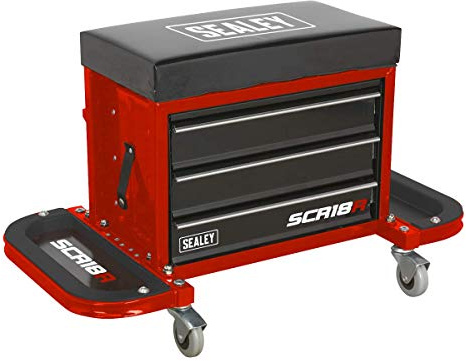 Sealey Mechanic's Utility Seat & Toolbox - Red - SCR18R