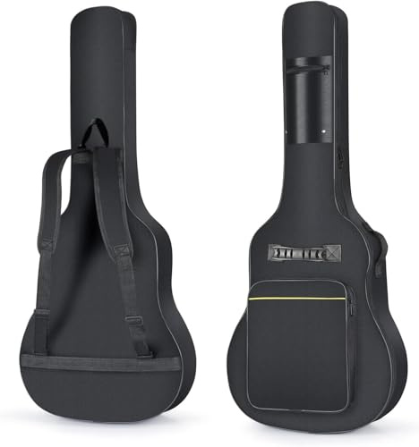 Full Size Acoustic Guitar Case Guitar Bag, Waterproof Padded Protective Classical Guitar Backpack Carry Case Holder 40 41 Inches Large Guitar Carry Case Classical Guitar Gig Bag with Shoulder Straps