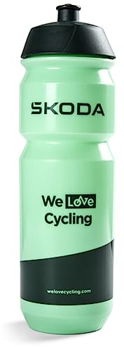 Skoda 6U0050309B Trinkflasche 750ml, grün, mit We Love Cycling Schriftzug