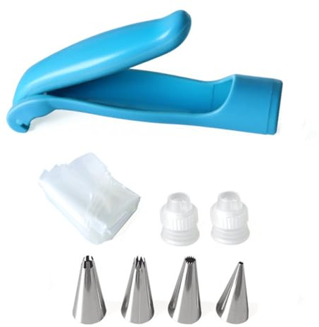 Cake Decorating Pen Tool Kit Pastry Bag DIY Cake Deco Tools Kit Pastry Icing Pen Piping Kit Bags, Pastry DIY Cake Decorating Pen Icing Piping Tips Nozzles Bag(Blue), 6.4 * 5.3 * 1.2 inches