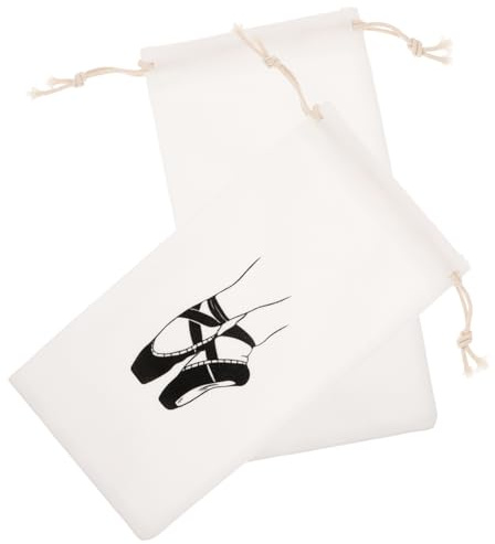 FRCOLOR Paquet Danse Classique pour Filles en Tissu Blanc, Grosse Capacité, pour Chaussures de Danse et Serviettes Humides, Usage Quotidien et Shopping