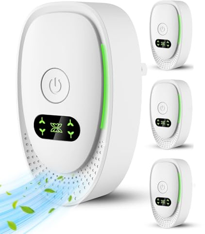 4 Pack Air Purifier Plug In, Negative Air Ionizer for Home Use,Mini Filterless Mobile Air Cleaner with Green Light for Odor,Smoke Dust,Pets,Quiet Operation Air Freshener for Home,Office,Cat Bed