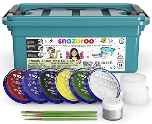 Snazaroo - Pintura facial y corporal, mini kit para principiantes, 14 piezas