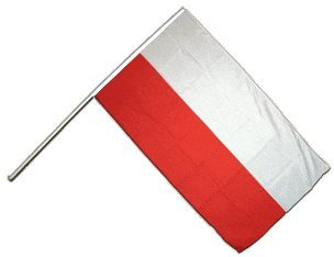 Flaggenfritze® Große Stockflagge Schwenkflagge Polen 60 x 90 cm