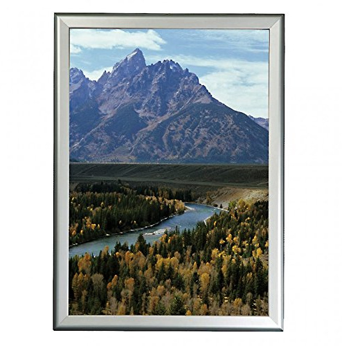 DELIGHT DISPLAYS® Klapprahmen Plakatrahmen Posterrahmen DIN A2 Gehrung 32 mm Profil Silber eloxiert aus Alu