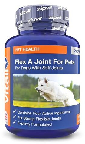 Zipvit Flex A Joint Dog Joint Supplements, Glucosamine for Dogs with Chondroitin, MSM & Vitamin C | Hip & Joint Support for Active & Aging Dogs, 180 Split & Pour Capsules