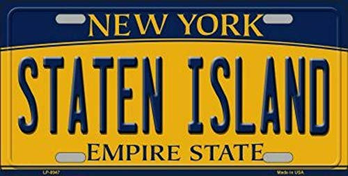 Inga New Sign staten island new york state background novelty license plate 6x12 inches License Plate Sign