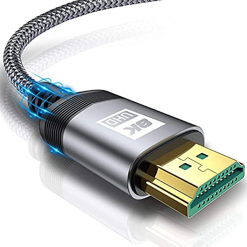 AviBrex 8K HDMI 2.1 Kabel 0.5M, Ultra HD 48Gbps Ethernet High Speed 8K@60Hz, 4K@120Hz,HDCP 2.2 & 2.3, UHD HDR 10+, Dolby Vision, 3D, VRR, Kompatibel mit PS5/4,8K Gaming, TV, Blu-ray-Player, Projektor