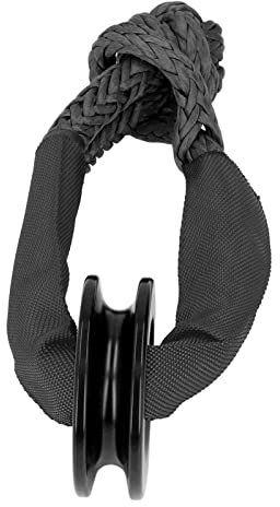 Aramox Soft Schäkel, Recovery Ring Kit Synthetisches Soft Schäkel Seil Aluminiumlegierung Schnappring für ATV UTV SUV Truck(Schwarz)
