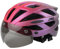 JEPOZRA Fahrradhelm Herren Damen Rennradhelme mit Abnehmbarem Visier & Magnetbrille Radhelm Einstellbarer Sicherheit Atmungsaktiv Ski Helme Erwachsene Bicycle Helme (Rosa)