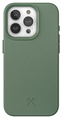 Woodcessories - Bio Case, Handyhülle kompatibel mit iPhone 15 Pro Hülle grün - Nachhaltig aus Pflanzen