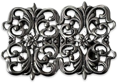 anziehende altsilber mittelgrosse Trachtenschliesse Dirndl Schürzenschliesse 50mmx37mm made in Germany