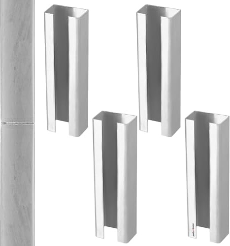 KOTARBAU® Pfostenverlängerung 60x40 mm verzinkter Stahl 4 St. Pfostenadapter Zaunpfosten-Adapter Verbinder Zaunerhöhung Erhöhung Pfosten für Doppelstabmatten Pfostenverbindungsstück