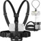 Ensemble de Support Sangle pour Téléphone,Support Sangle pour Poitrine + Support Tête + Support de Cou pour Téléphone,3 en 1 Support Mains Libres Compatible avec smartphones Action Camera Chest Mount