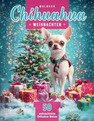Chihuahua Ausmalbuch zu Weihnachten für Kinder und Erwachsene: 50 weihnachtliche Chihuahua-Motive und Malvorlagen für den Advent