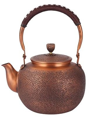 Théière rétro en cuivre turc pour cuisinière, 18 x 12 cm, corps 1300 ml