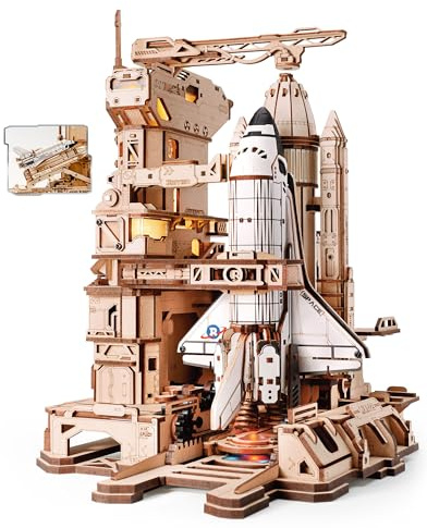 ROKR 3D Puzzle Space Shuttle Wooden Puzzle, Wooden Model Kits for Adults Model Building Kits Birthday Gifts for Kids and Adults, Space Shuttle, LKA02