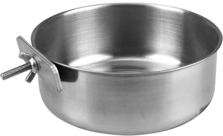 Bird Bowl - Construction en Acier Inoxydable, Conception de Pince Ferme, Alimentation pour perroquets | Bol pour Eau et Nourriture et Eau, Non Toxique pour Petits Oiseaux, Moyennes et Grands