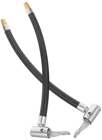 LALADEFIEE 2pcs Black Air Pump Extension Cord Flexible Rubber Hose Inflator Tube Pipe for Tire Inflation Compatible with Car and Pool Inflatables