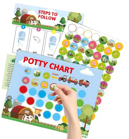 Sticker-Diagramm für Kinder-Töpfchentraining | Verhaltens-Motivationshilfe – Belohnungstafel für Kinder, Jungen, Mädchen, Reisebett, Zuhause, drinnen, Kinder, Jugendliche, Badezimmer, Toilette