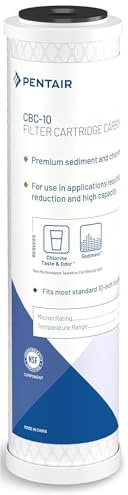 Pentair Pentek CBC-10 Carbon Water Filter, 10-Inch, Under Sink Carbon Block Replacement Cartridge with Bonded Powdered Activated Carbon (PAC) Filter, 10 x 2.5, 0.5 Micron