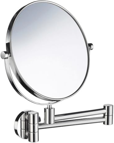 Smedbo FK445 Outline Shaving/Make-up Mirror with Swing Arm x7, Stainless-Steel, Polished Chrome, 33.5 x 23.5 x 4.8 cm, Silver