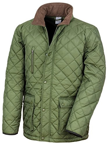 Result Mens Cheltenham Gold Fleece Lined Jacket (Water Repellent & Windproof) (M) (Olive)