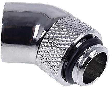 Alphacool Eiszapfen Winkeladapter 45° drehbar G1/4 AG auf G1/4 IG - Chrome