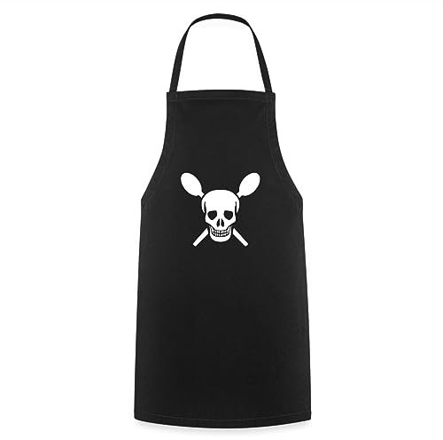 Spreadshirt Totenkopf Kochlöffel Koch Totenschädel Kochschürze, One size, Schwarz