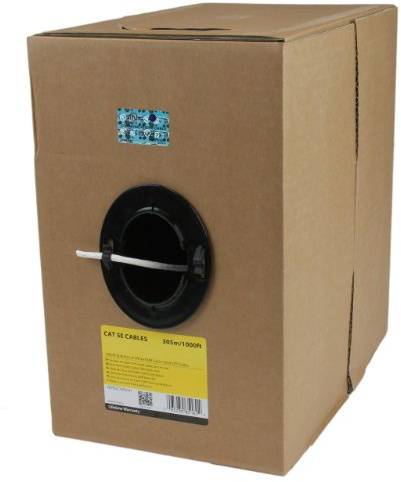 StarTech Cable a Granel Cat5e 304,8m, UTP Sólido, CMR, Blanco (WIR5ECMRWH) | Cable UTP Cat5e de 4 pares sólidos, Optimizado para redes de 1000Mbps, Admite PoE
