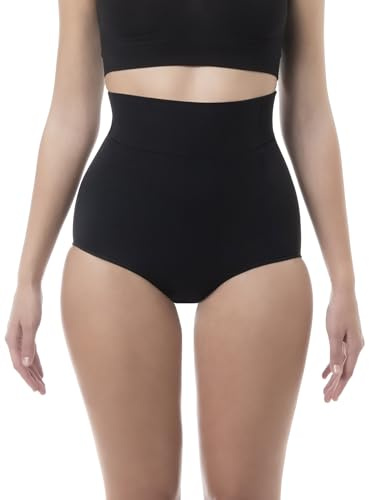 Farmacell 601 (Svart, XL) Shapewear Trosor Dam Magkontroll, Formande Underkläder, Made in Italy