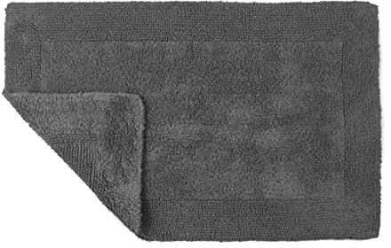 Allure Heavyweight Reversible Bath Mat, 100% Cotton, Super soft, Washable, Large Size 53cm x 85cm (Charcoal)