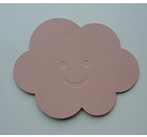 LindDNA Wolke Glasuntersetzer aus Recyceltem Leder in der Farbe Rose, Maße: 12cm x 12cm x 0,2cm, 9830