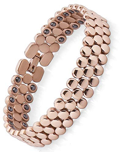 JEROOT Silber Magnetarmband Damen Titan, 5 mm Zirkonia für Damen Magnet Armbänder für Frauen Gesundheit mit Größenbestimmungswerkzeug, Damen Armbänder Magnetarmband Damen